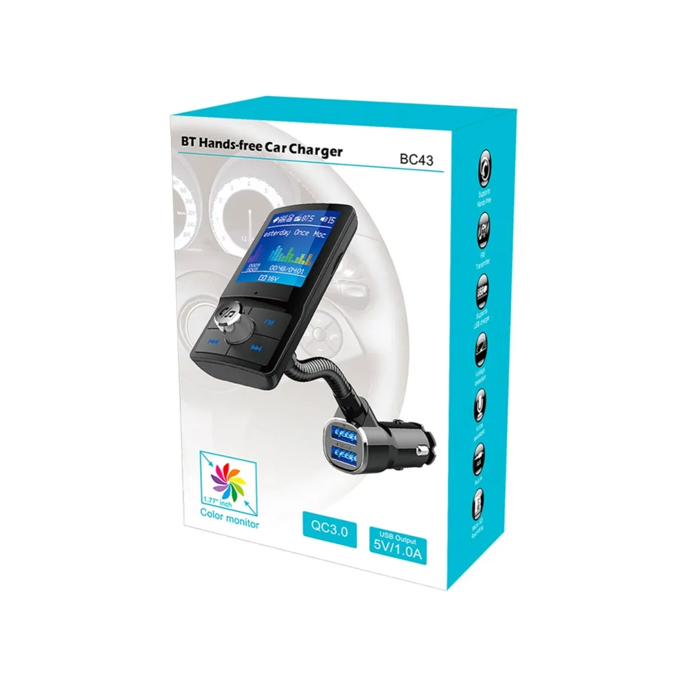 Горячая Распродажа Bluetooth fm-передатчик для автомобиля беспроводной радио адаптер 2 USB зарядное устройство mp3-плеер