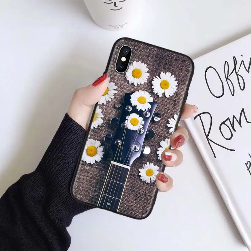 BS277-7 Чехол для фортепианной гитары для Apple iphone 11 Pro XR XS Max X 7 8 6 6S Plus 5 5S SE Черный силиконовый чехол для телефона - Цвет: BS277-7