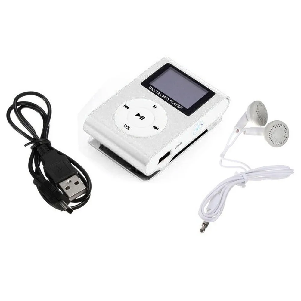 Precio reducido OMESHIN-Mini reproductor de MP3 portátil con Clip USB, pantalla LCD con auriculares, Cable de datos, compatible con tarjeta Micro SD TF de 32GB QMrXeK13Dg7
