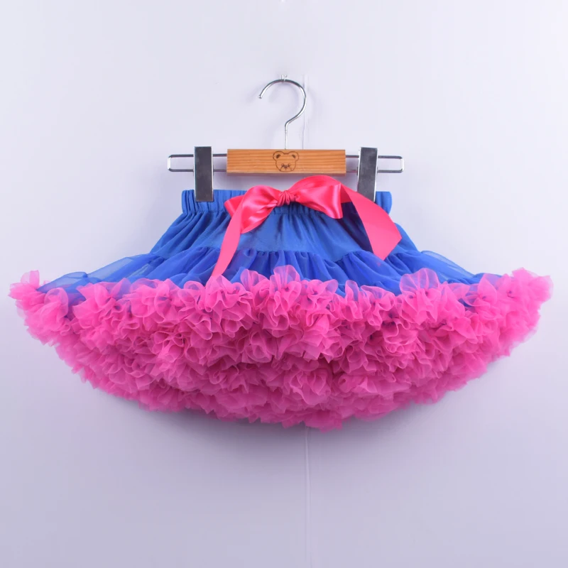 Royblue and hot pink Модная юбка-пачка девочек яркая детская одежда Вечерние пышные детские юбки-американки принцесс танцевальный костюм балета для детей от 0 до 16 лет - Цвет: Royblue and hot pink