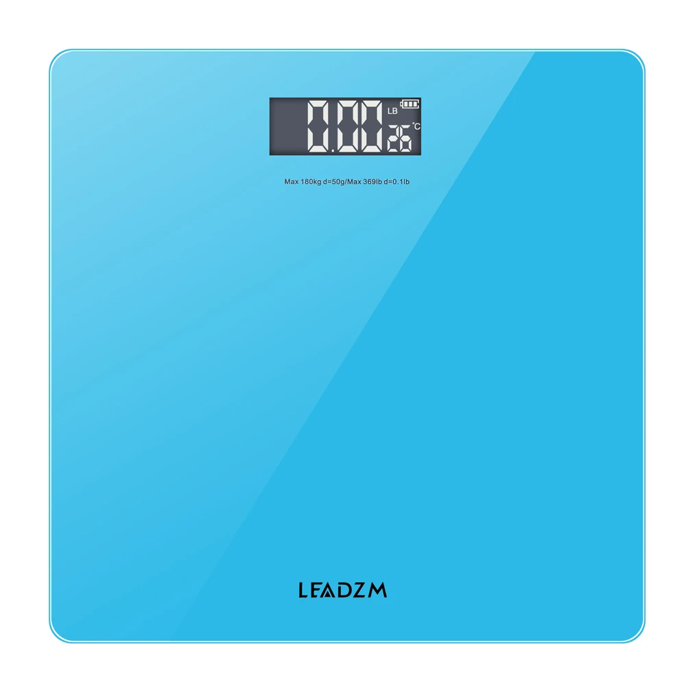 

LEADZM 180Kg/50g 11.8" Personal Weighing Bathroom Scale Blue Scale Weight Scale Body With LCD Digital Display Drop Shipping
