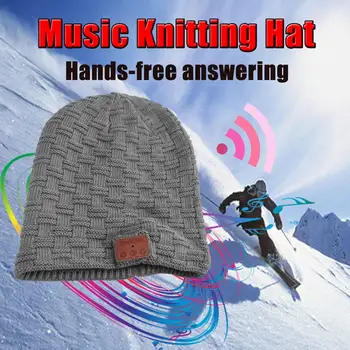 

Winter Sport Wireless bluetooth 5.0 Earphone Knitted Hat Cap Stereo Sound Music Headphone Cap for SmartPhone Christmas Gift