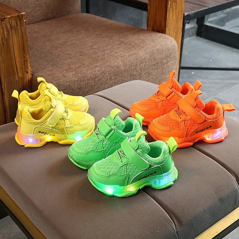 

Glowing Children's Shoes 2019 Autumn Shoes New Colorful Flash Sports Boy's Girls Children Cool Casual Children's Running Shoes