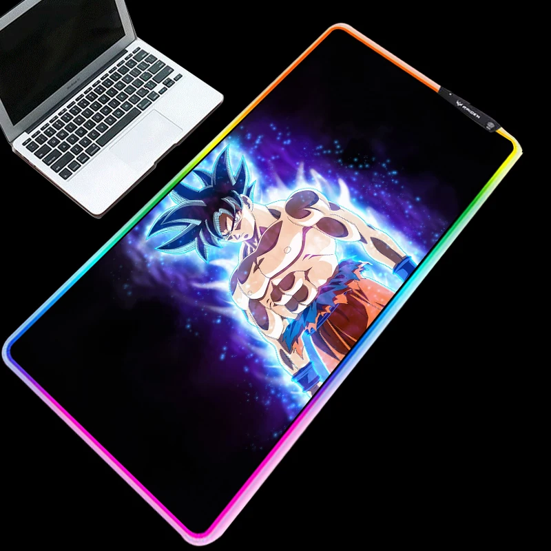 

XGZ 90X40 Anime Mouse Pad RGB Dragon Ball Large Computer Game LED Diode Color Lighting Adjustable Breathing Light Mouse Pad