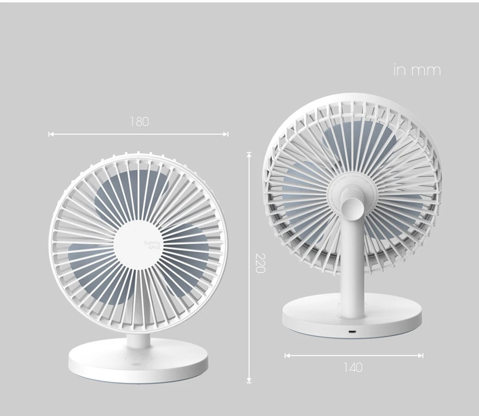 Xiaomi 3Life 202 Desktop Mute Fan USB Charging 2000mAh Battery Capacity description image 14