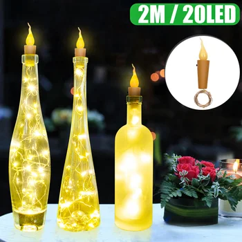 

New 6/10pcs Wine Bottle Lights 2 M 21 LED Bottle Stopper String Lights IP65 Waterproof Warm White for Home Party Festival Weddin