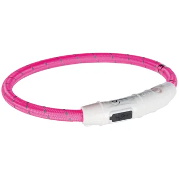 

TRIXIE dog collars glowing and flashing with USB-charging TRIXIE, pink