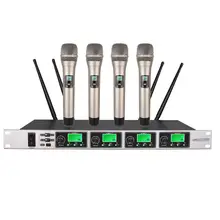 4-канальный беспроводной набор с микрофоном, передатчиком для выступлений PLL микрофон для караоке вокальный сценический mic профессиональная игра для церкви
