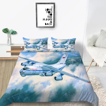 

3D Aircraft Bedding Set Vintage Fresh Fashionable 3D Duvet Cover Queen King Twin Full Single Double Unique Design Bed Set