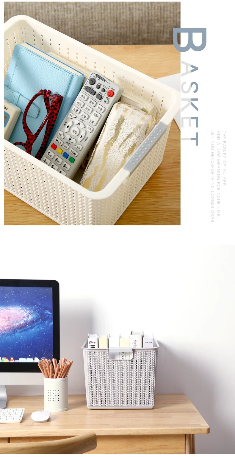 Eisen Card Rattan Storage Basket Plastic Large Size Storage Basket Hollow out Bedroom Organizing Basket CHILDREN'S Toy Storage S
