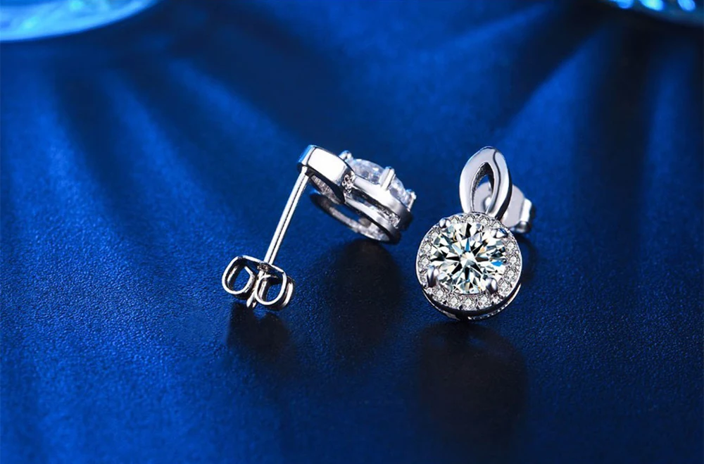 cute round earrings for women white 585 gold color brinco Austrian crystal fashion jewelry shine Austrian crystal aretes (3)