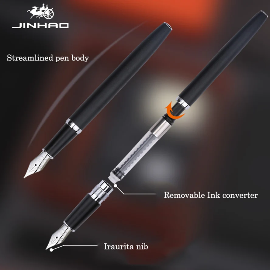 Роскошные Jinhao металл перьевая ручка 0 5 мм Перо ручки для школы канцелярия чернила