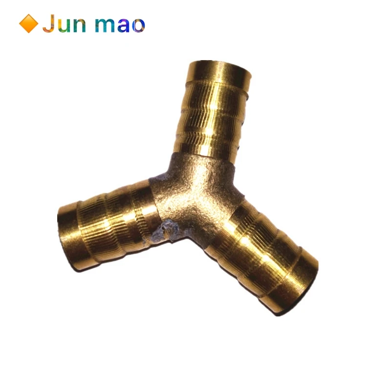 

6-12mm BRASS Y type Hose Joiner Piece 3 WAY Fuel Water Air Pipe TEE CONNECTOR Pneumatic Connect Plug Socket for Air Gas Oil