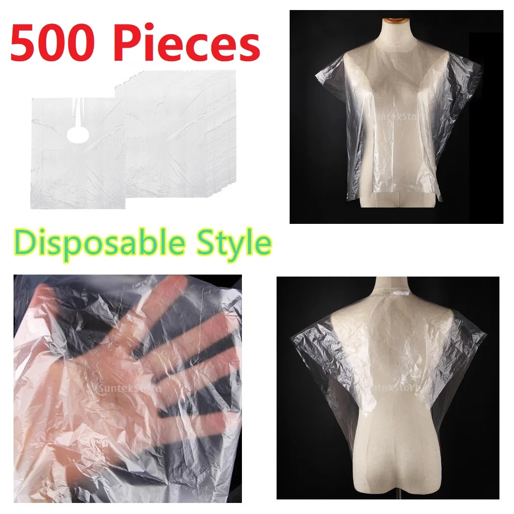 500Pcs Disposable Haircut Capes Barber Home Salon Gown Breathable Dyeing Apron