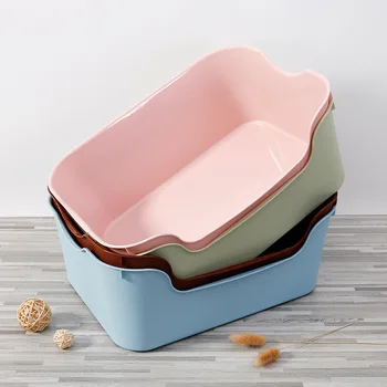 

Semi-closed Litter Box Heightening Anti-outside Splashes Cat Toilet Small Number High-Side Anti-Crack Cat Cat Litter Box Send Ca