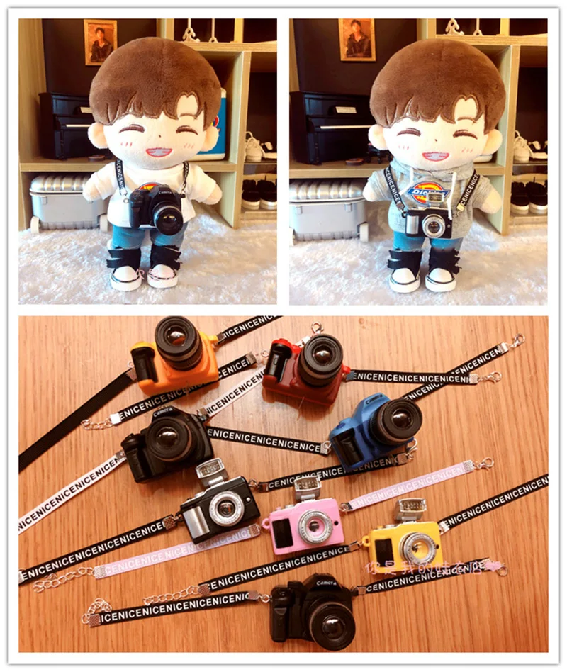 Аксессуары для маленькой куклы Рюкзак SLR камера мигающая игрушка 15 см 20 Плюшевая