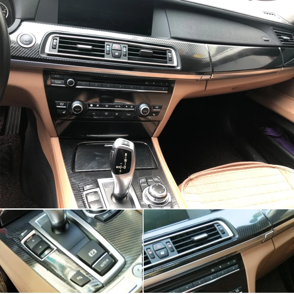 Für BMW 7 Series F01 F02 F03 F04 Innen Zentrale Steuerung Panel Tür Griff  Carbon Faser Aufkleber Aufkleber Auto Styling zubehör