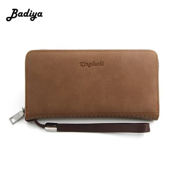 

PU Leather Wallet Zipper Coin Pocket Long Phone Bag Luxury Brand Wristlet Handbag For Men Card Holder Casual Business Clutch Bag