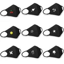 1 шт. черные унисекс маски с героями мультфильмов черная хлопковая полумаска для лица забавные зубы буквы рот высокое качество