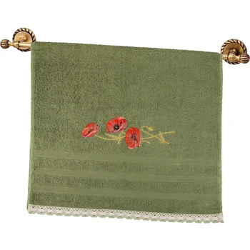 

Poppy Towel with Lace, 50 * 90 cm., Green, Mahra, 100% Cotton