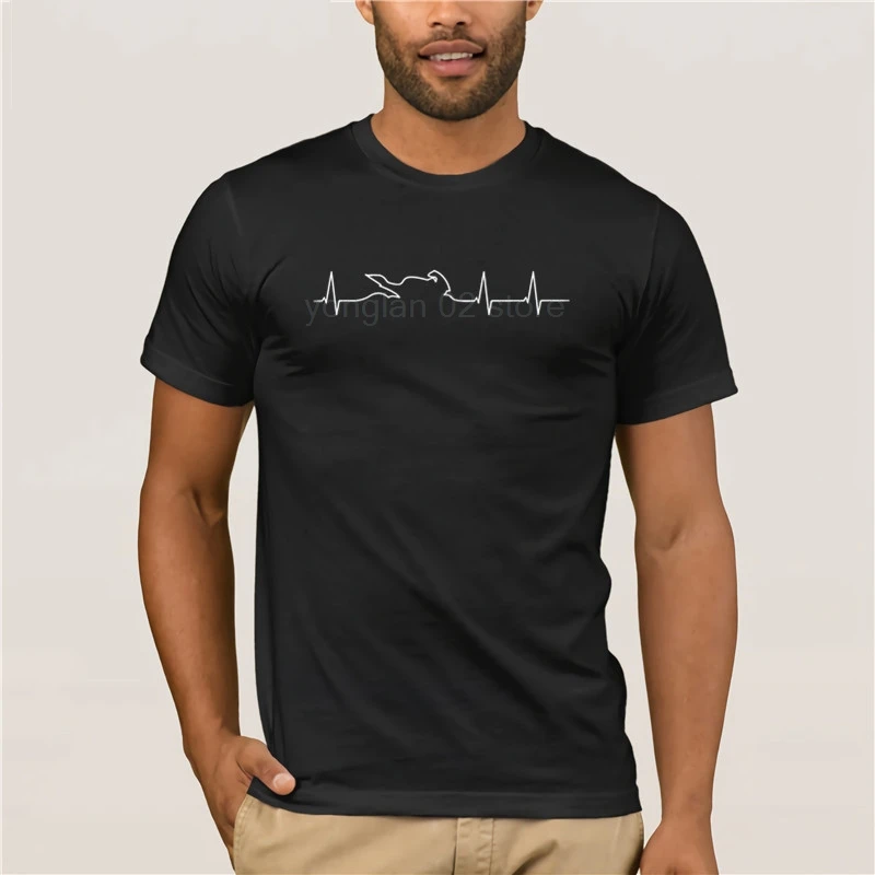 

Homme Motorcycling Heartbeat Ecg t shirt Printing Unisex More Size And Colors tee shirt O Neck Short Sleeve men black