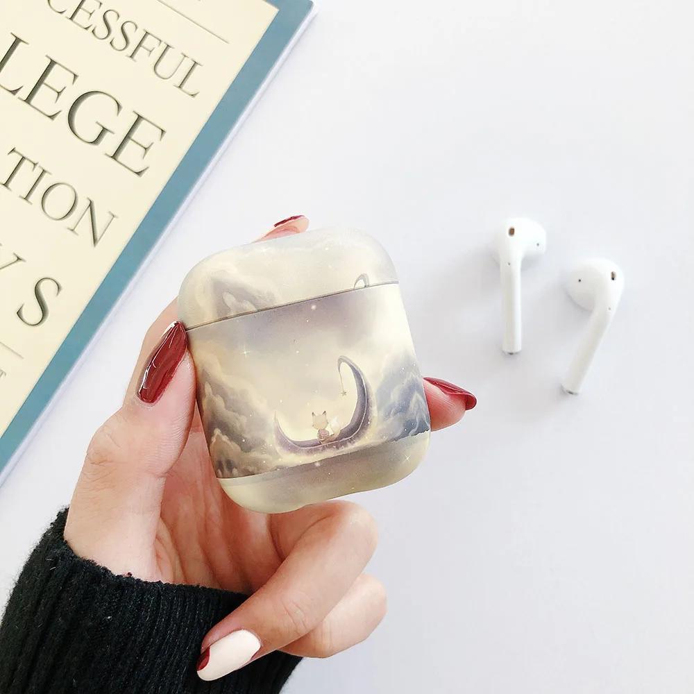 I-Soft Художественный чехол для наушников с цветочным рисунком для Apple Airpods 2 1 Air Pods чехол s милый светящийся винтажный цветочный чехол для AirPod защитная оболочка подарок - Цвет: I-Soft