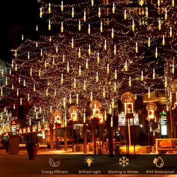 

AC85-220V 10 Tubes 10cm Waterproof Meteor Shower Rain Tubes Led Light Lamp Christmas Light Wedding Garden Decoration EU/US Plug