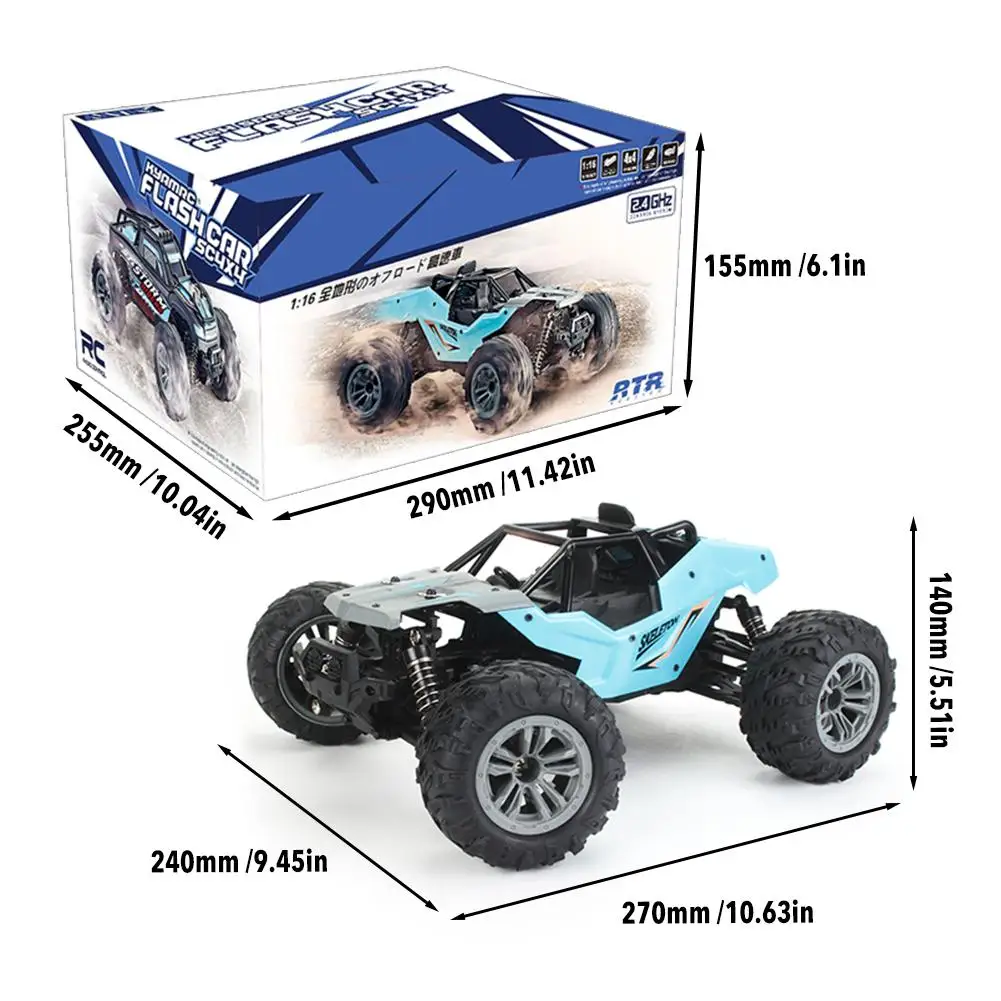 Машинка с дистанционным управлением перезаряжаемая DIY 4WD 1/16 гоночный автомобиль Грузовик внедорожник электрическая игрушка с 45 км/ч скорость 20+ мин играть