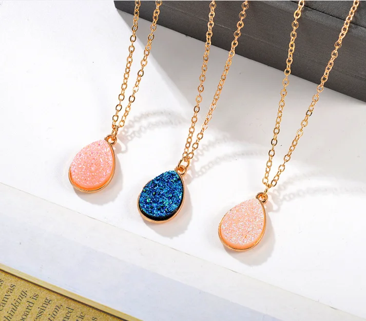 Collier Femme Charm Drop shape Stone Necklaces &amp Pendants for Women Crystal Bud Necklace Fashion Jewelry Kolye Collares | Украшения и
