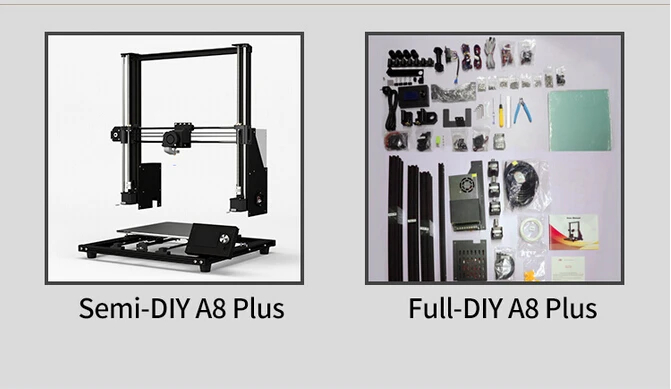 Anet A8 плюс обновленная 300*300*350 мм Большой принт Размеры Высокоточный 3D-принтеры половина DIY полу-монтажные алюминиевые сплав Frame