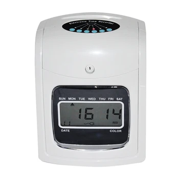 

K-7 Employee Attendance Punch Time Clock Payroll Recorder LCD Display with 100pcs Papers (EU Plug)