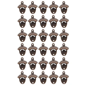 

30 Pack Bottle Opener Wall Mounted Rustic Beer Opener Set Vintage Look with Mounting Screws for Kitchen Cafe Bars-ABUX