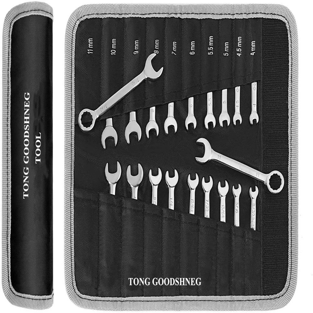 Mini Combination Wrench Set,midget Wrench Set,metric & Sae,20piece, 4
