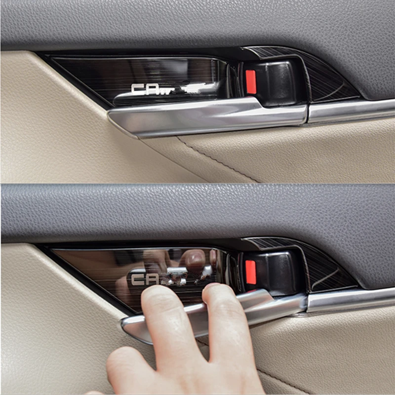 Car Stainless steel Interior Door Handle Bowl Decorative Cover Trim For Toyota Camry 70 XV70 2018 2019 2020 Interior Accessories