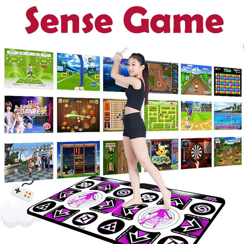 Double Dancing Mat Non-slip Dance Step Somatosensory Game Mat Dancing + 2 Remote Controls + Wireless Receiver#G3