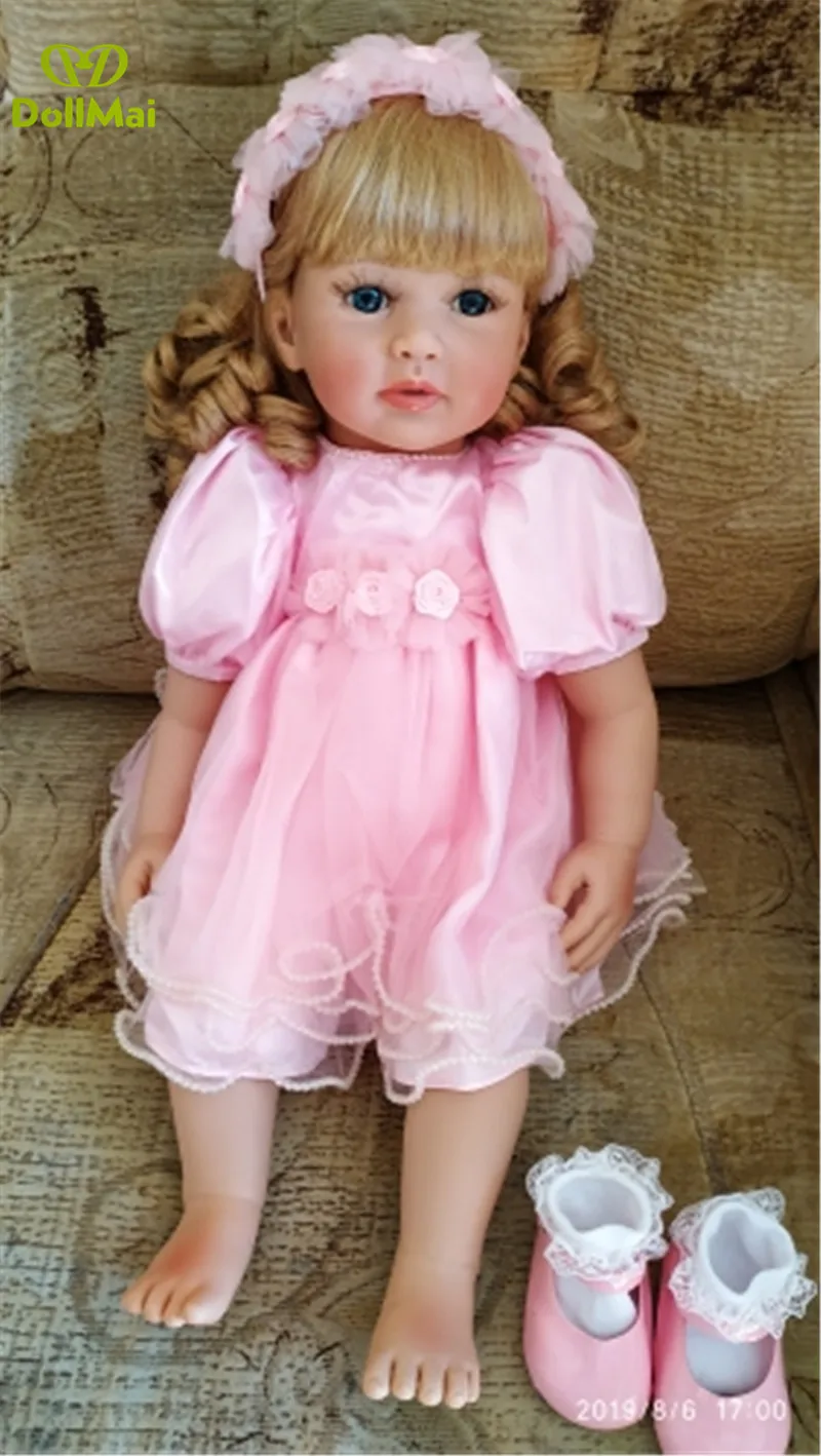 2" Большая Розовая кукла принцессы bebe reborn для маленьких девочек, Мягкая силиконовая виниловая кукла для новорожденных, куклы для детей в подарок
