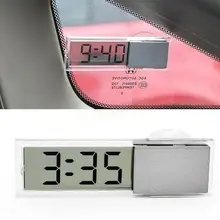 Yiwa электронные часы для автомобиля мини прозрачный ЖК-дисплей цифровой с присоской стекло автомобиля украшения