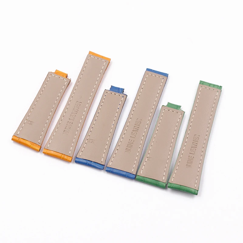 Leather strap for Rolex leather strap yacht Mingshi submariner Di Tonga belt black and green water ghost watch belt