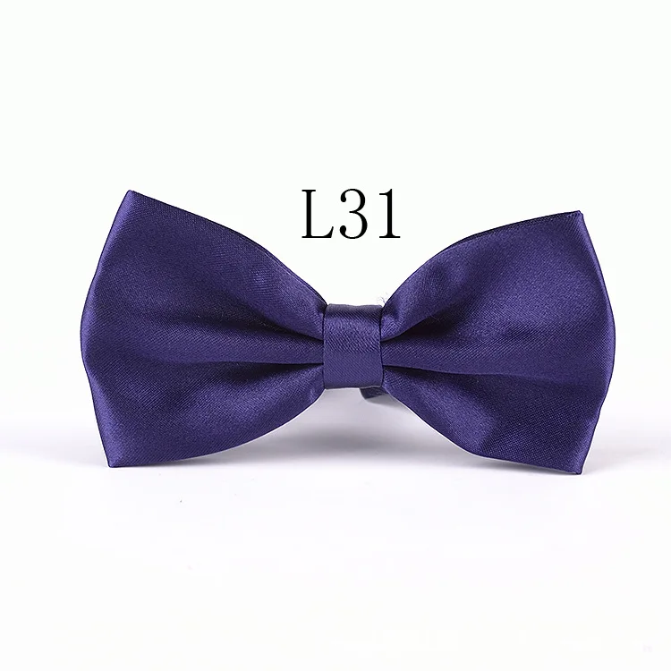 Черный мужской галстук-бабочка, Одноцветный галстук, регулируемый Мужской Атласный Галстук для жениха/лучшего Мужчины/свадебной вечеринки, галстук LD4 - Цвет: Color 31
