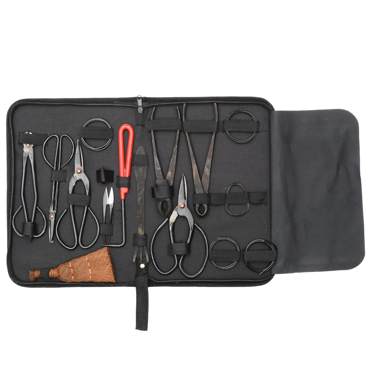 Mayitr 10Pcs Bonsai Tool Set Carbon Steel Extensive Cutter Scissors Kit With Nylon Case For Garden Pruning Tools