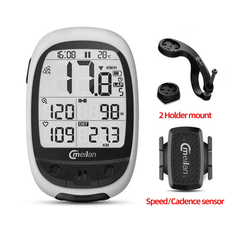 add C1 GPS навигация для велосипеда Bluetooth ANT+ Велоспорт компьютер поддержка подключения с каденсом измеритель частоты сердечных сокращений(не включает - Цвет: add C1