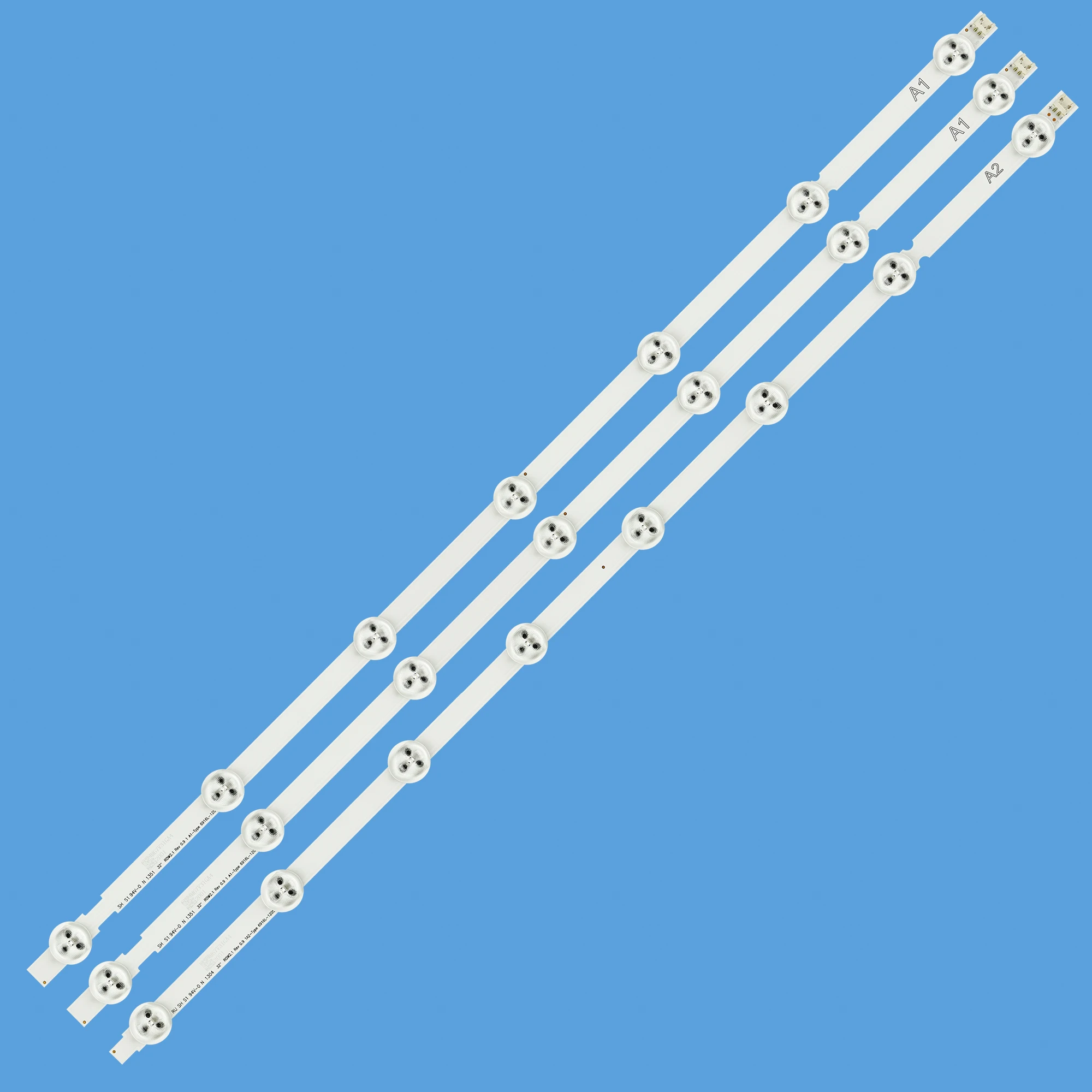 15pcs/30pcs/60pcs 630mm 7/8leds LED Strips For LG 32"ROW2.1 Rev0.9 TV 6916L-1204A/1205A/1296A/1295A/1440A/1439A 32LN613V 3pcs