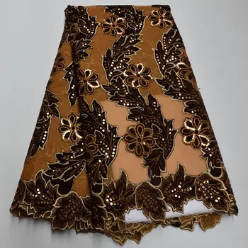 

Organza Fabric Lace High Quality Latest velvet African Laces 2020 With sequins Nigerian Tulle French Net Lace Fabric For Party
