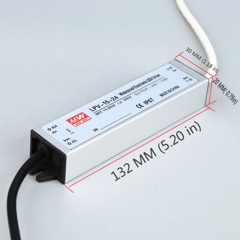 LPV-15-24v импульсный источник питания светодиодный водонепроницаемый источник питания 15 Вт 0.63A Одиночная Группа постоянного напряжения освещения