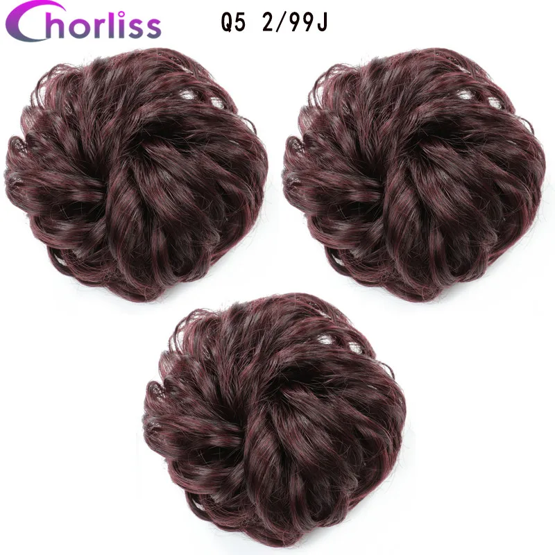 Синтетические кудрявые резинки для волос шиньон для женщин Chorliss Hair wrap Rope головной убор натуральный блонд коричневый поддельные волосы булочки аксессуары - Цвет: 2 99j