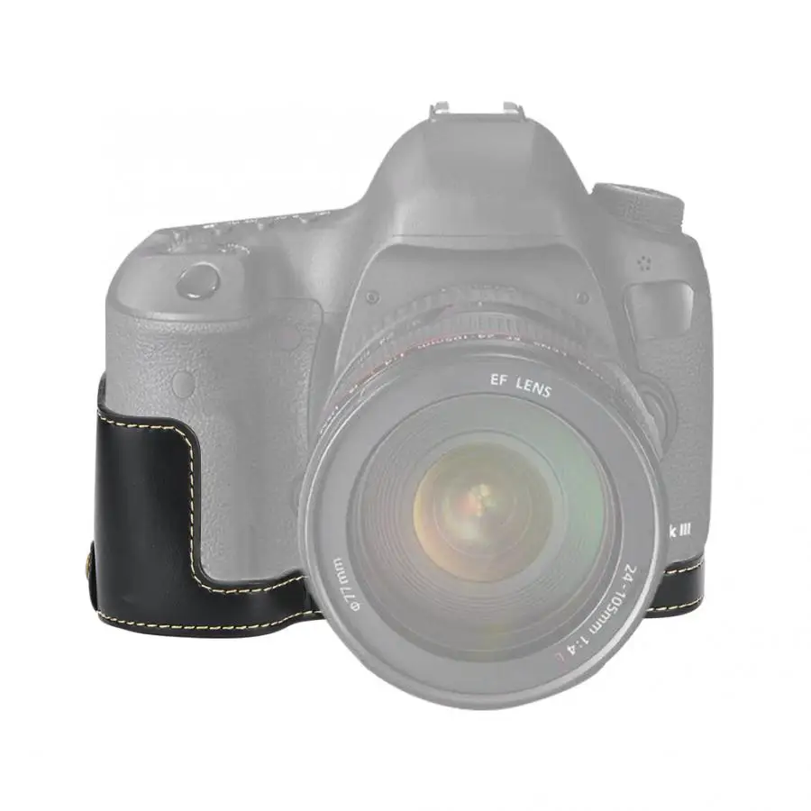 Портативный чехол для камеры из ПУ с полукорпусом для камеры Canon 5D4 s с батарейным отсеком с 1/4 дюймовым винтом для штатива для камеры