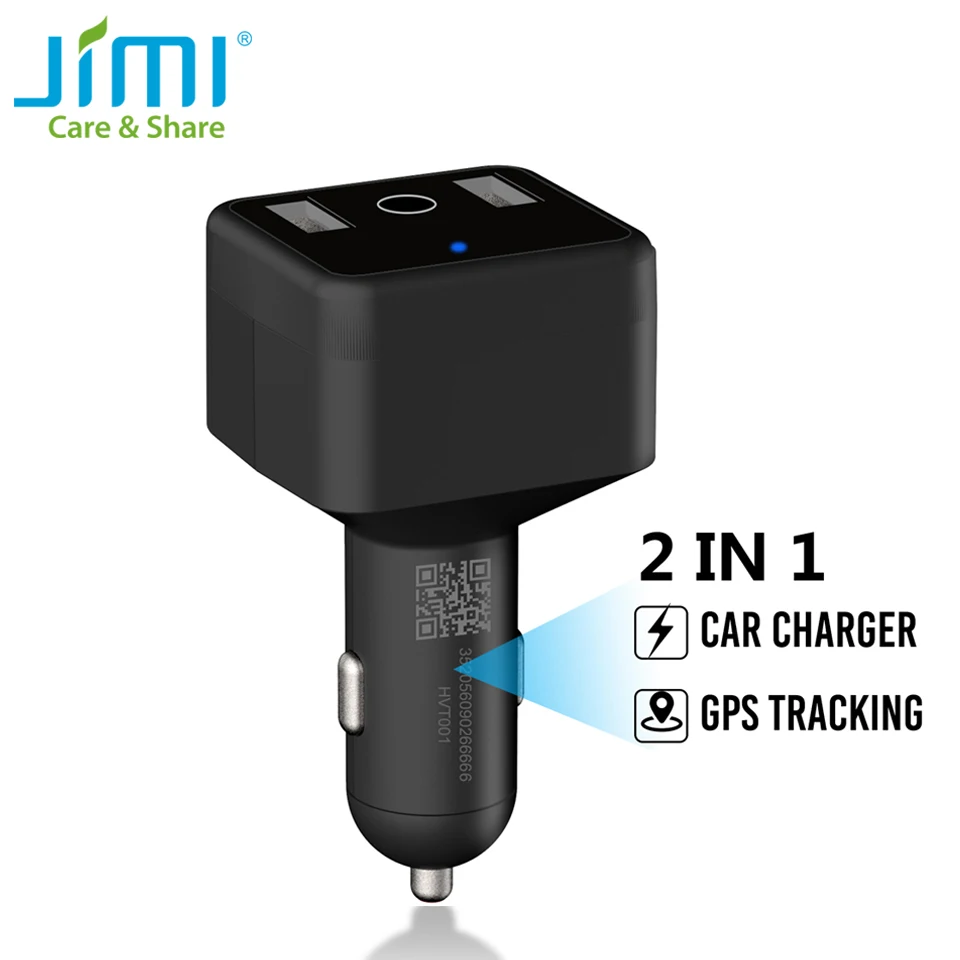 Jimi HVT001 Мини Автомобильное зарядное устройство GPS трекер двойной порт зарядки с