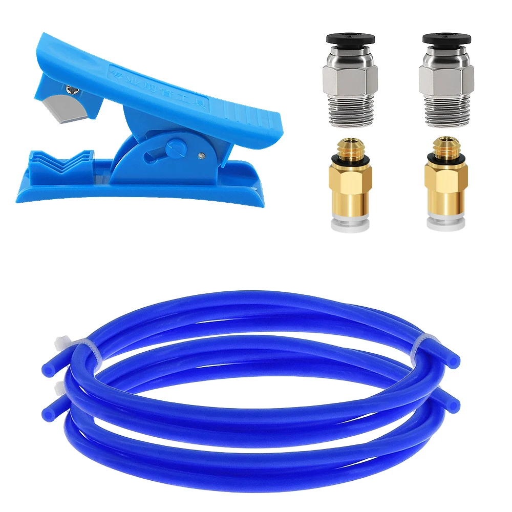 

3D Printer Parts ID 2mm OD 4mm Cloned Capricornus Tube 1M hotend Rostock Bowden Extruder 1.75mm + 1pcs Quick Fitting + PC4 01