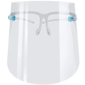 

20pcs PET Face Shield With Glass Holder Safety Oil-Splash Proof Hairdressing Color Protective Mask Transparent Facial