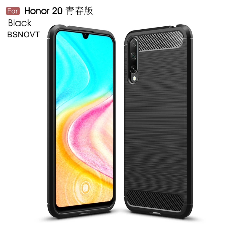 Чехол для Huawei Honor 20 Lite мягкий силиконовый чехол из углеродного волокна 6 3 дюйма с